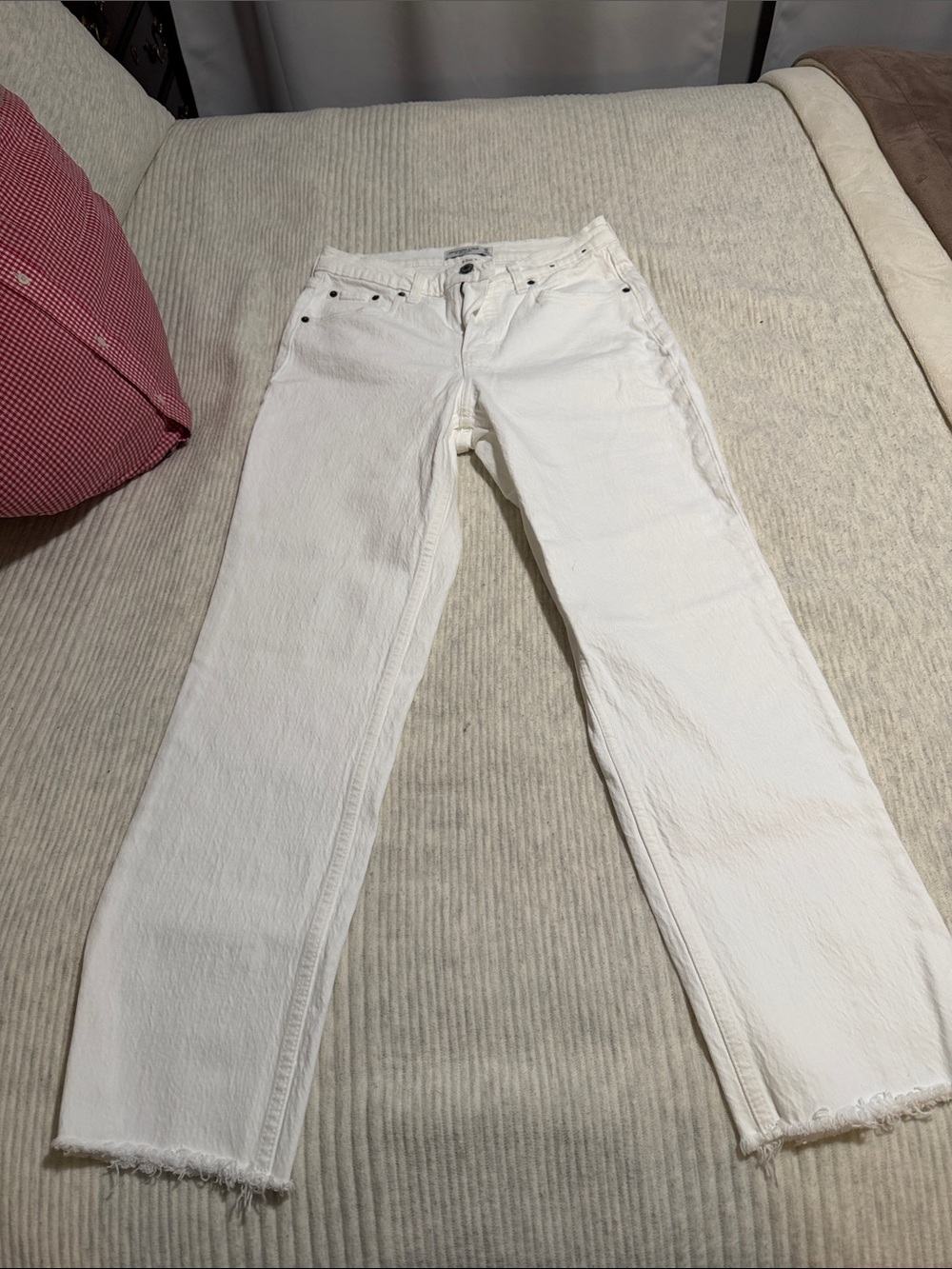 Abercrombie & Fitch White 90s Straight-Leg mid rise Women's Jeans Curve Love